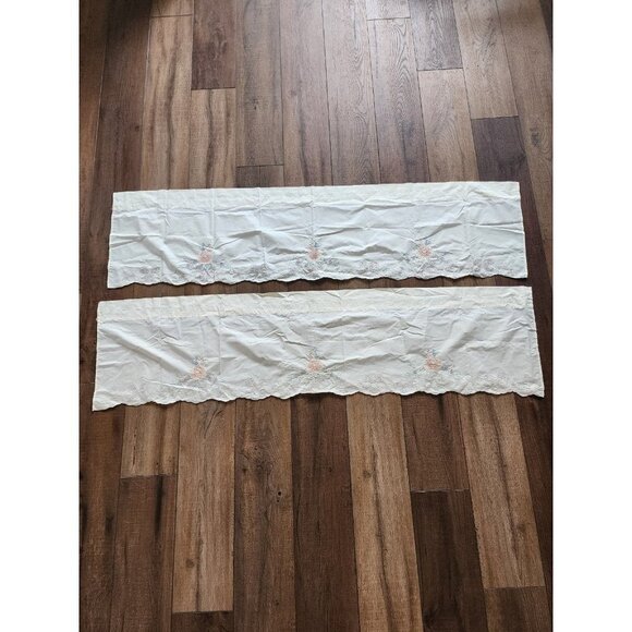 Handmade Valance Cross Stitch Curtains Set of 2‎ - 58.5" x 14.5" - Picture 2 of 7